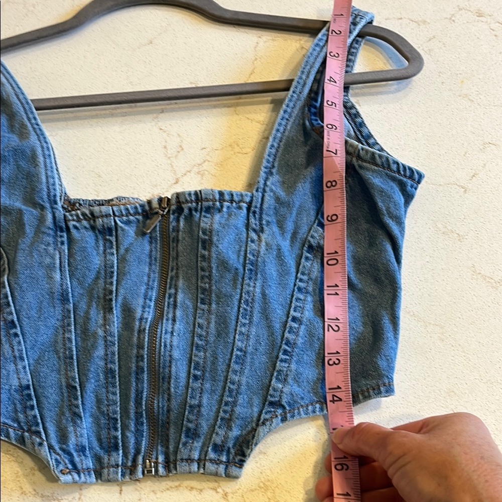 Lone Star Pride Blue Fitted Bustier Crop Top - Picture 5 of 5